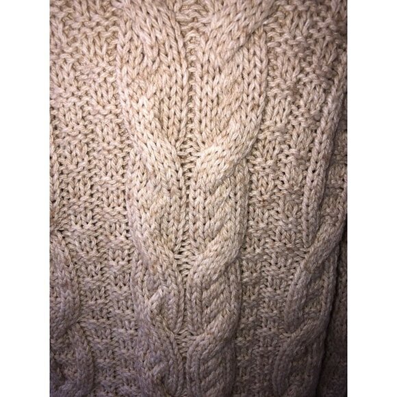 H&M Womens Size S Sweater Turtleneck Wool Blend Beige Oatmeal Long Sleeve Cozy - Picture 3 of 10
